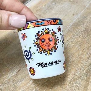 HOLD for Taylor- Nassau Bahamas Sun & Star Ceramic Shot Glass